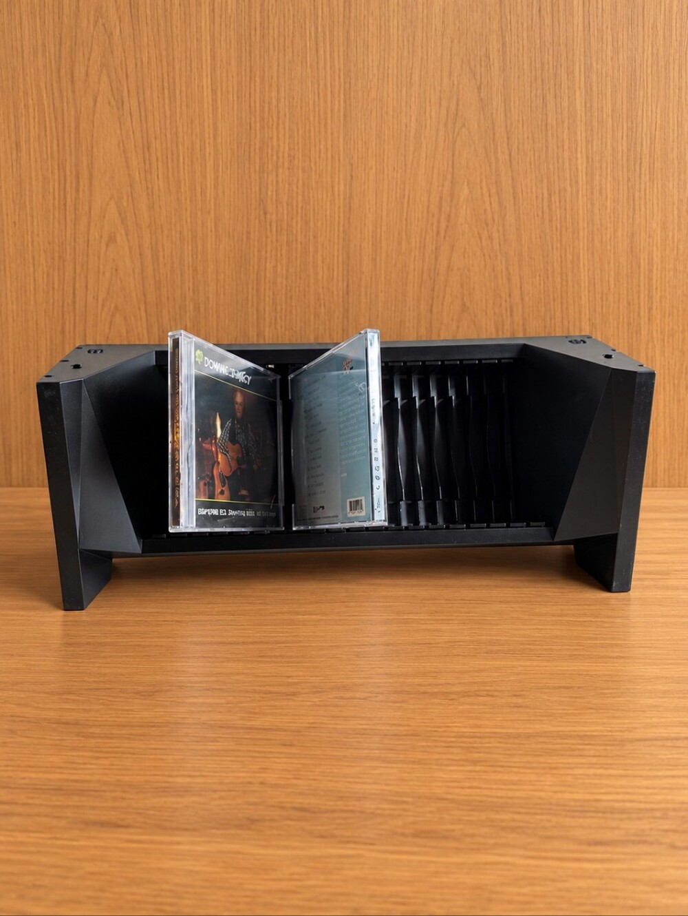 CD Storage Rack Blueline Direct Flip Case Holder Shelf Black Plastic Desktop
